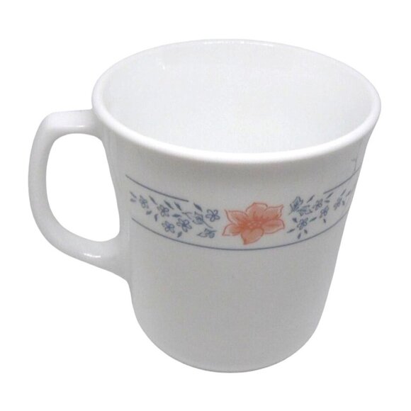 Corningware Vtg Blue & Discontinued Apricot Grove Floral Coffee Tea Mugs Cups Se - Picture 2 of 7